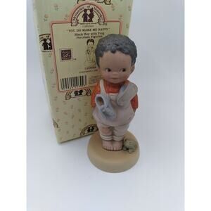1992 Enesco Memories of Yesterday "You do make me happy" Figurine Boy with Frog